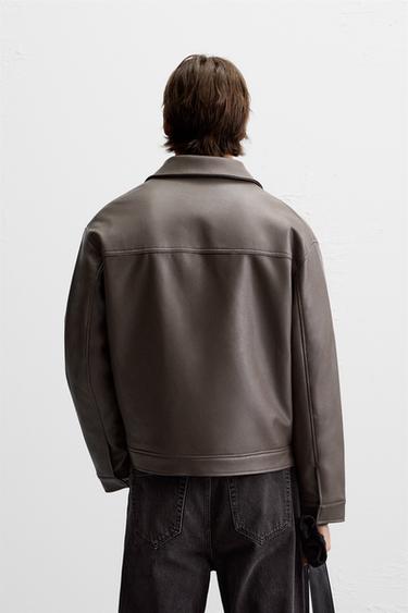 VESTE À POCHES EN MATIÈRE SYNTHÉTIQUE - Gris de Zara - Image 2