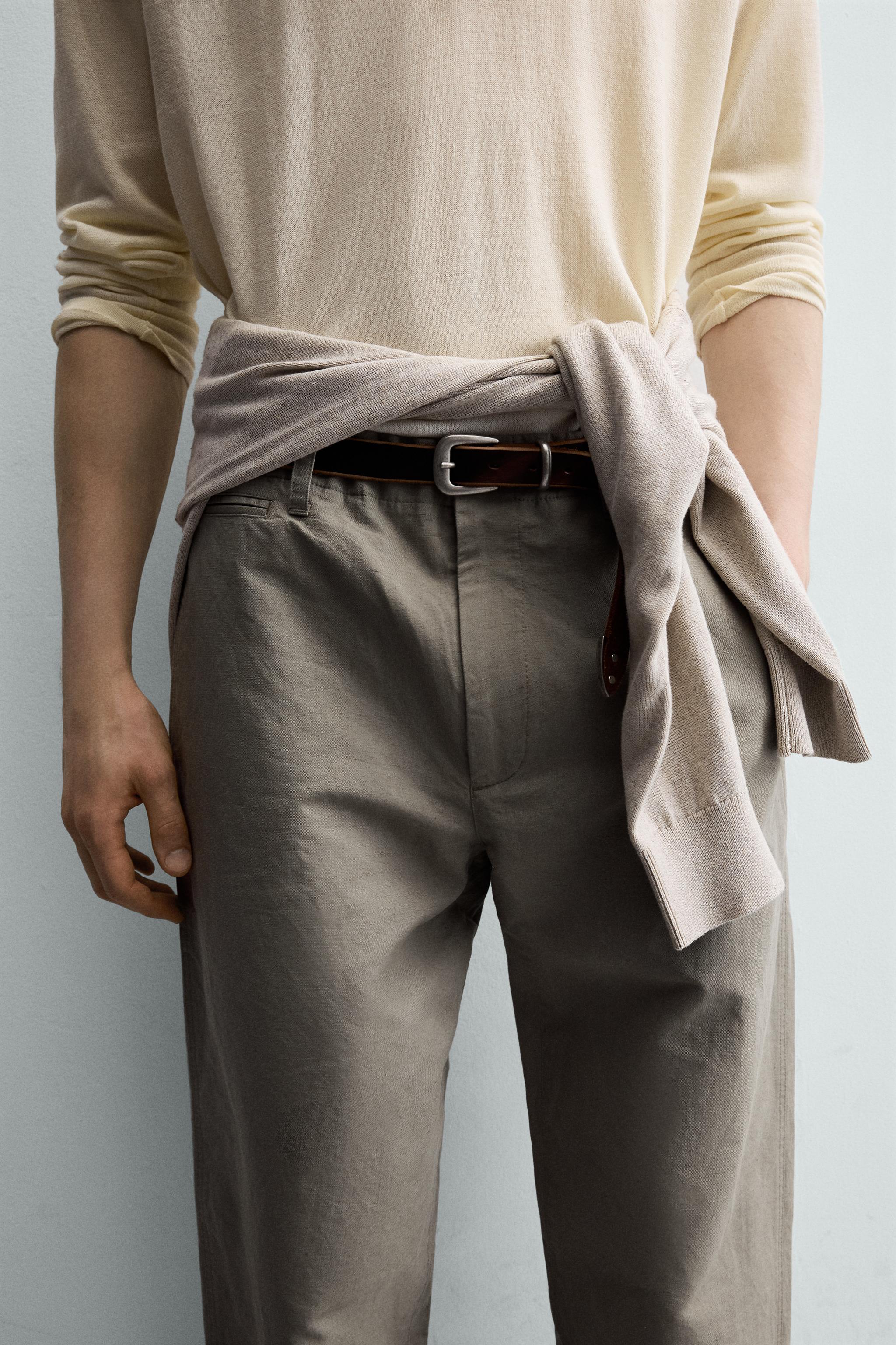 RELAXED FIT BELT LOOP PANTS