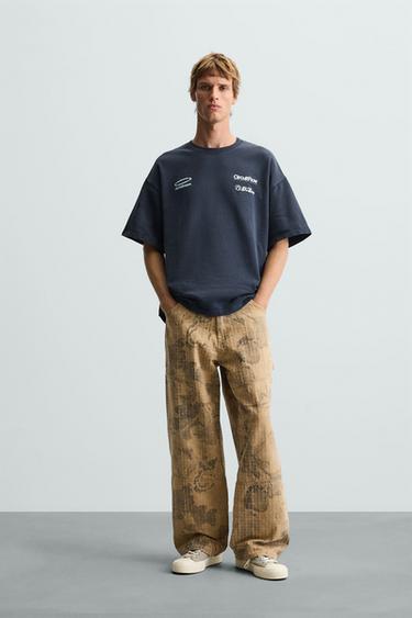 SUDADERA GRÁFICOS ESTAMPADOS - Azul de Zara - Imagen 0
