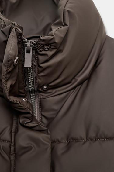 RUBBERISED PADDED GILET - Dark brown by Zara - Image 7