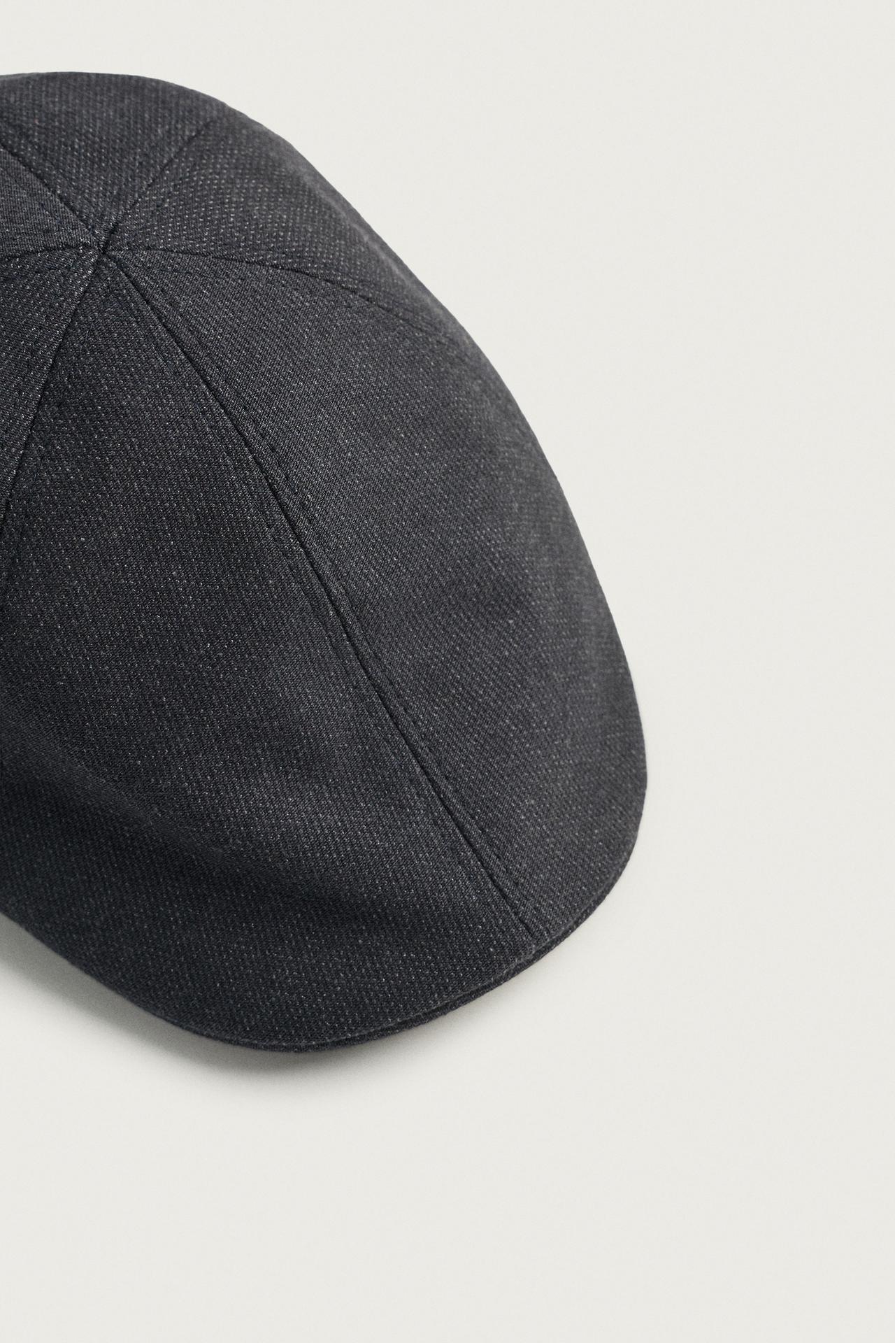 PIQUE STRUCTURED BERET — Navy blue