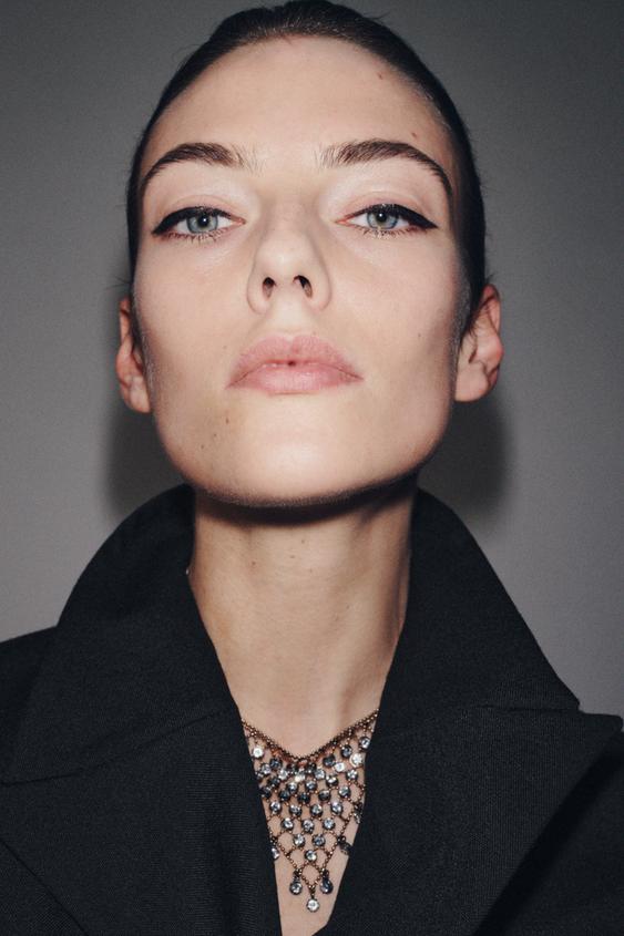 TRIANGLE JEWEL NECKLACE - Golden | ZARA United Kingdom