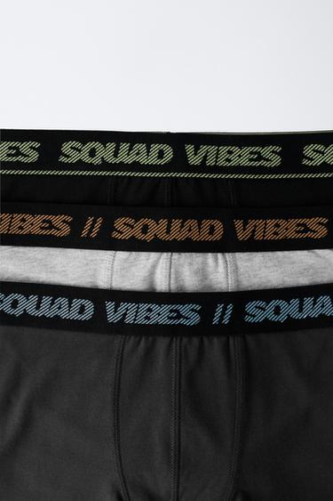 6-14 YEARS/ THREE-PACK OF TEXT BOXERS - Black de Zara - Image 1