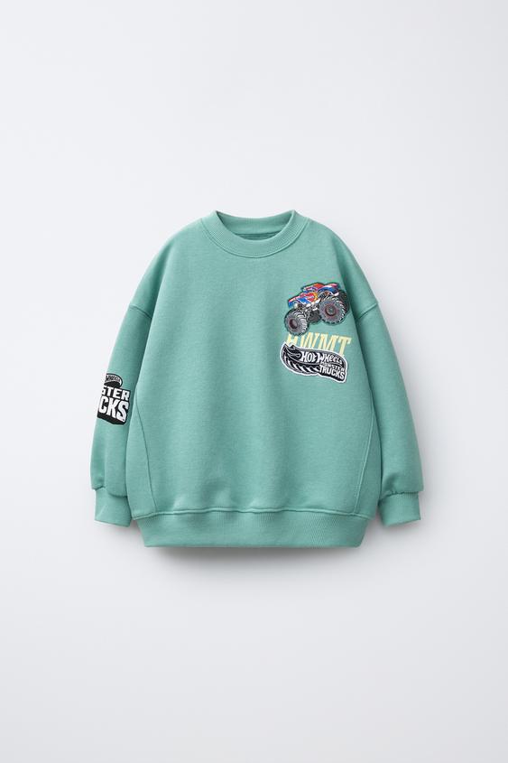 SUDADERA HOT WHEELS MONSTER TRUCK® - verde lavado de Zara - Imagen 0