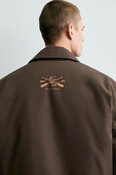BLOUSON TECHNIQUE MATELASSÉ IMPRIMÉ CONTRASTANT - Marron tabac de Zara - Image 6