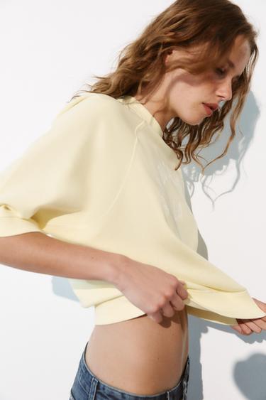 SLOGAN SWEATSHIRT - Yellow by Zara - Image 3