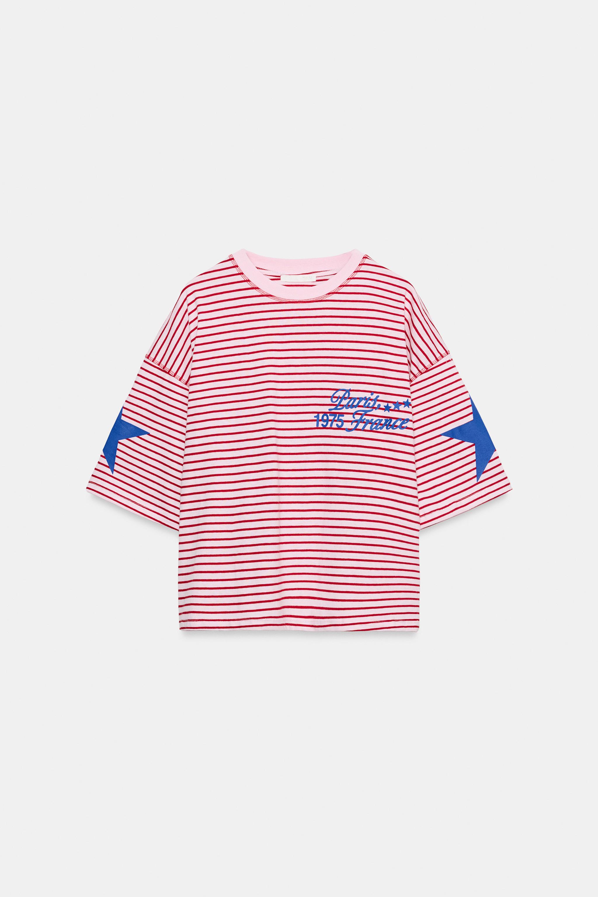 OVERSIZED TEXT STRIPE T-SHIRT