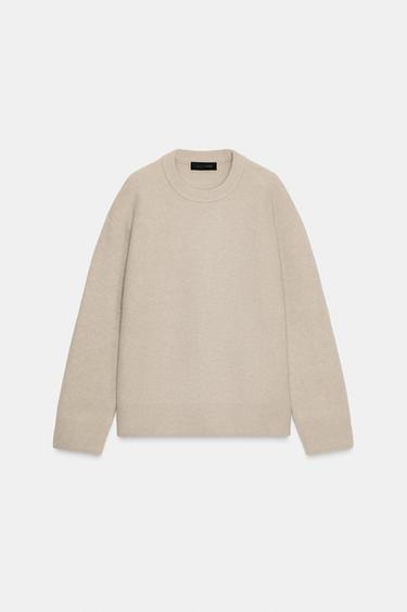 PLAIN KNIT JUMPER - Ecru by Zara