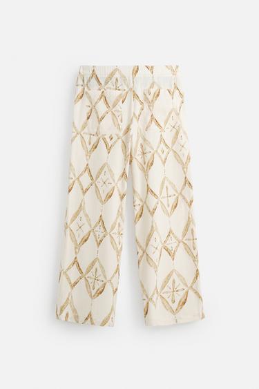PANTALON RELAXED FIT À IMPRIMÉ GÉOMÉTRIQUE - Multicolore de Zara - Image 6