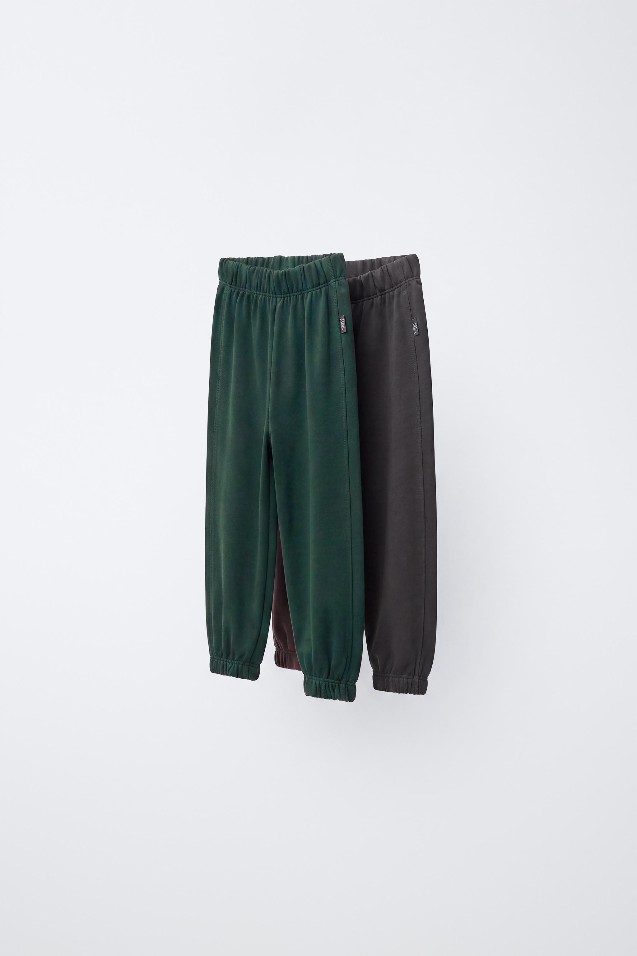 TWO-PACK SOLID JOGGER PANTS — Anthracite grey