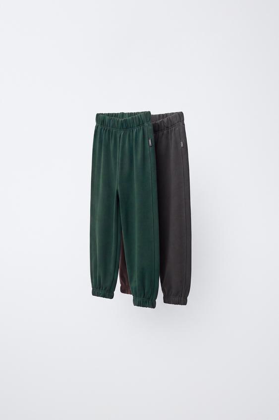 PACK OF TWO PLAIN JOGGERS - Anthracite grey by Zara - Image 0