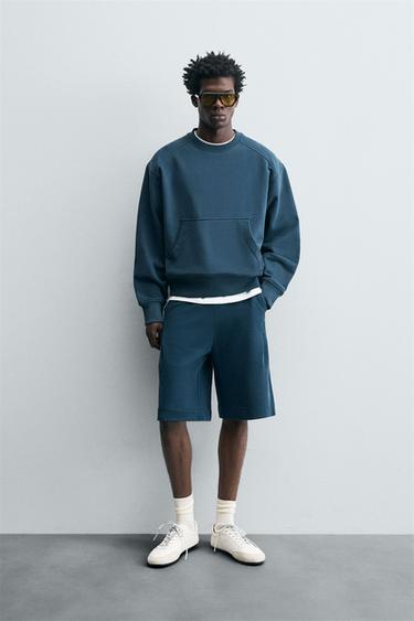 WASHED JOGGER BERMUDA SHORTS LIMITED EDITION - Blue by Zara