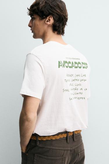 T-SHIRT BRODÉ AVOCAT - Beige clair de Zara - Image 5