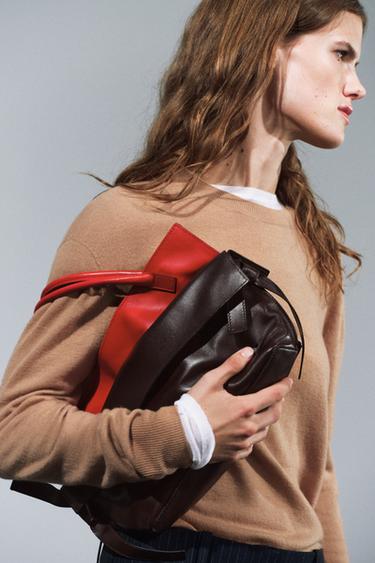 LEATHER FLAP BAG — Chocolate 1