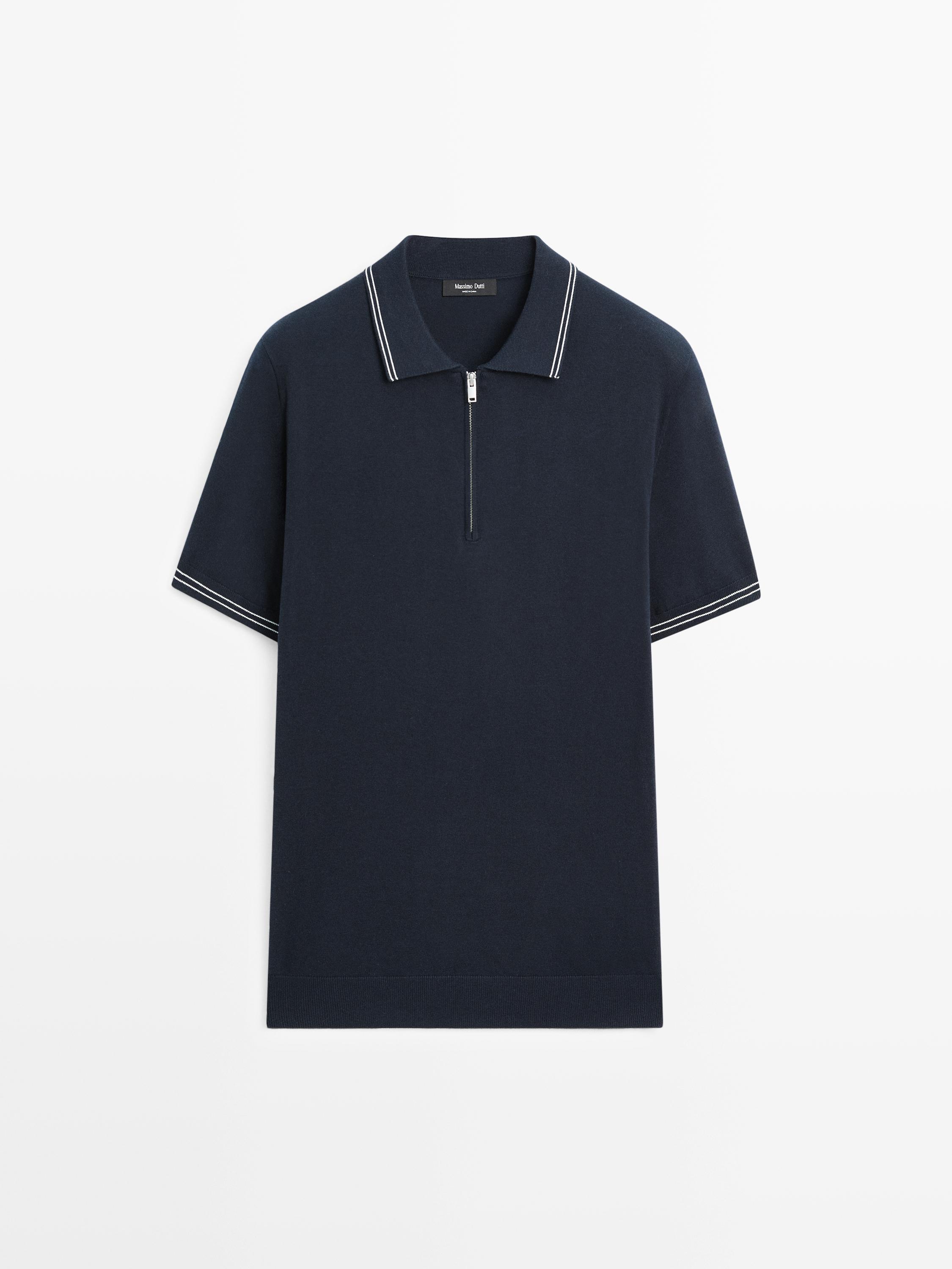 Pull polo en maille à détail de col