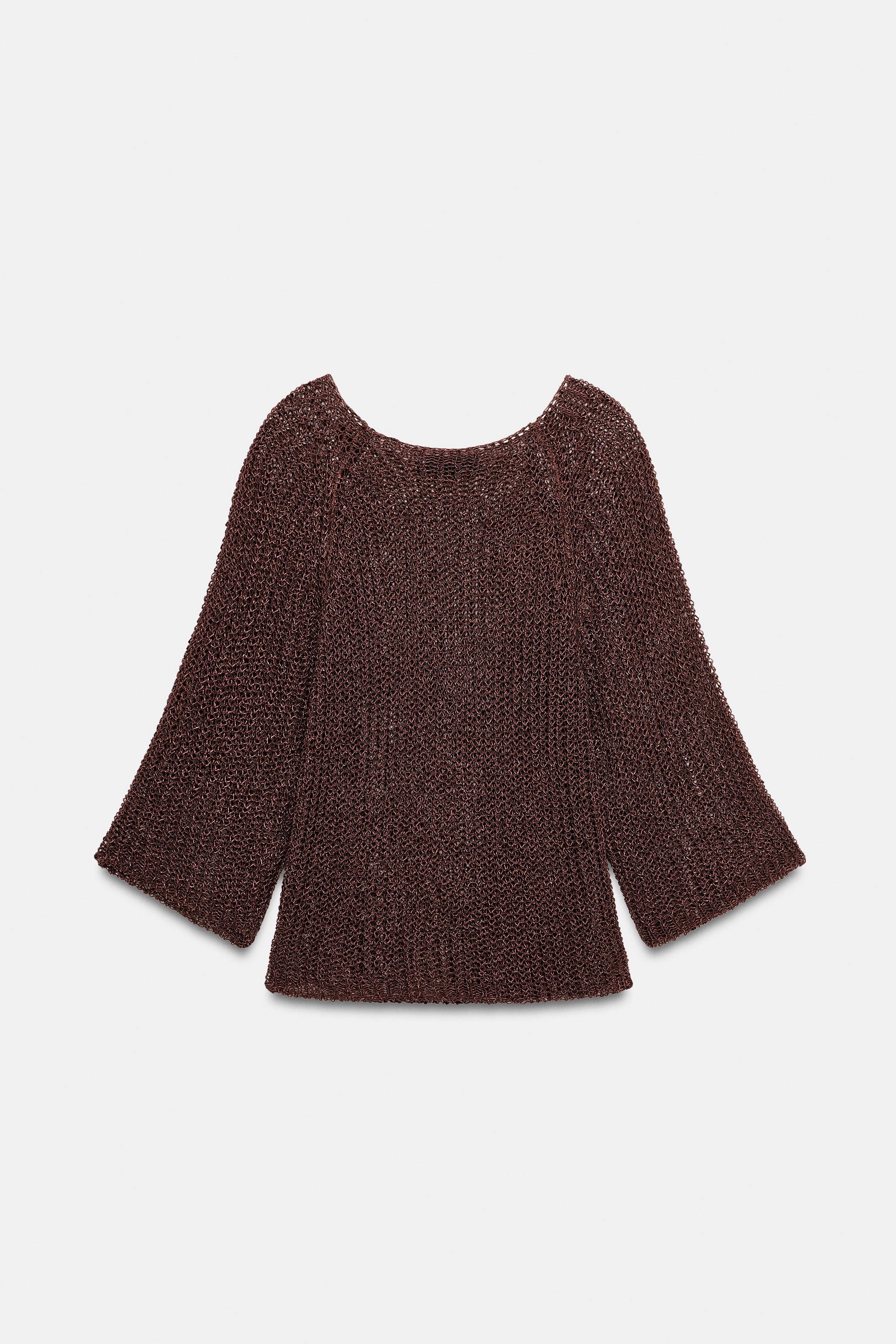 ZARA - zara 新品タグ付き　オープンニットセーター オープンニットセーター - ブラウン | ZARA Japan / 日本