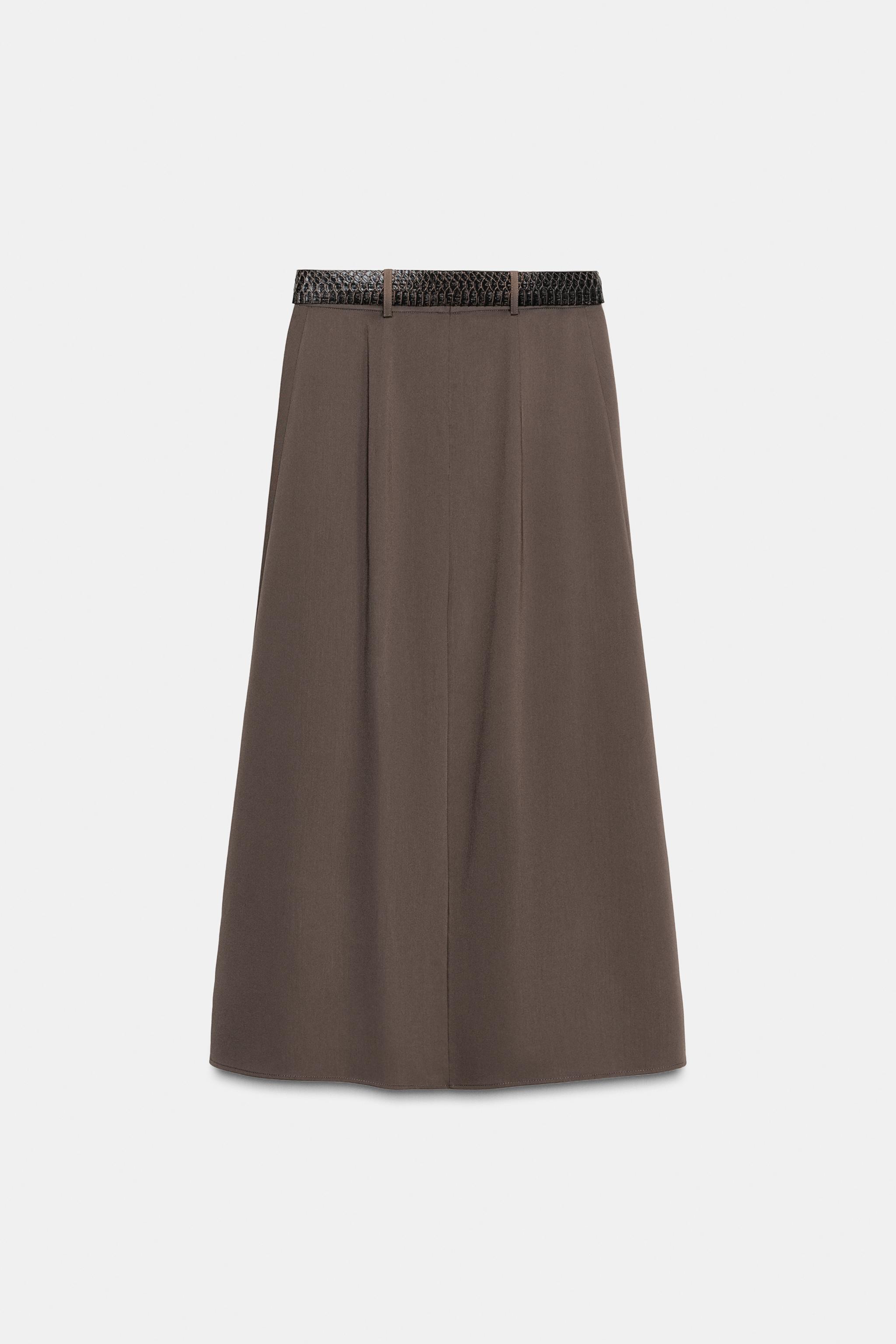 JUPE MI-LONGUE CAPE CEINTURE