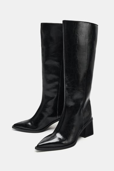 BOTTES HAUTES À TALONS - Noir de Zara - Image 4