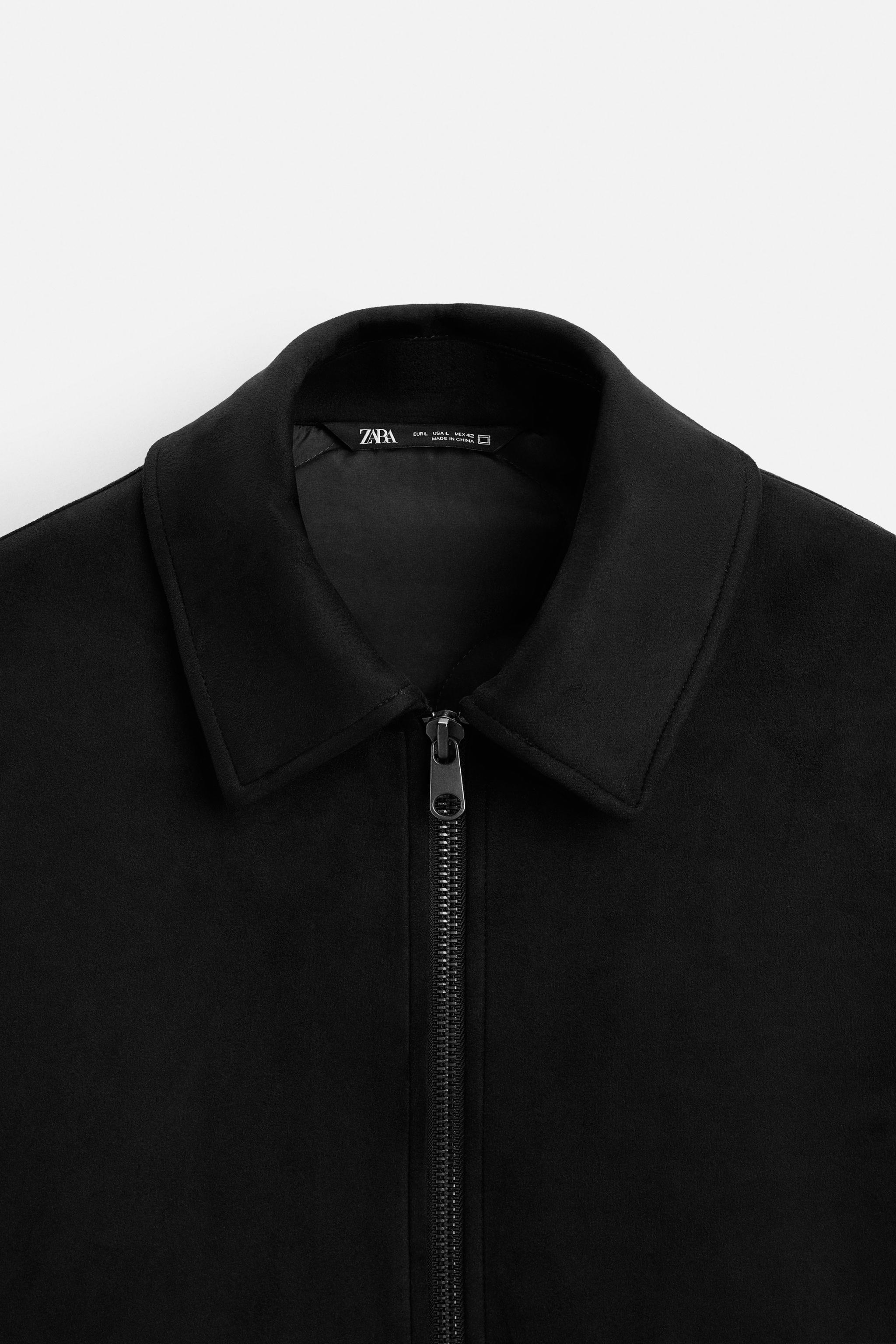 フェイクスエード ボンバージャケット - ブラック | ZARA Japan フェイクスエード ボンバージャケット - ブラック | ZARA Japan