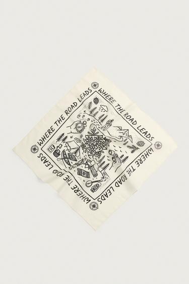 GRAPHIC PRINT BANDANA - Ecru by Zara