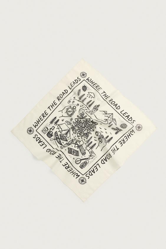 GRAPHIC PRINT BANDANA - Ecru by Zara - Image 0