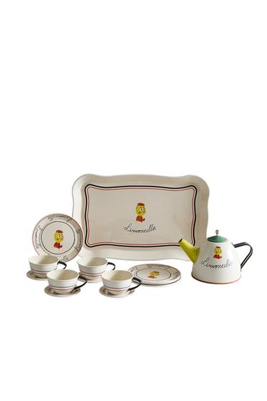 KIDS' LIMONCELLA X THE ANIMALS OBSERVATORY TOY DINNER SET - Cream by Zara