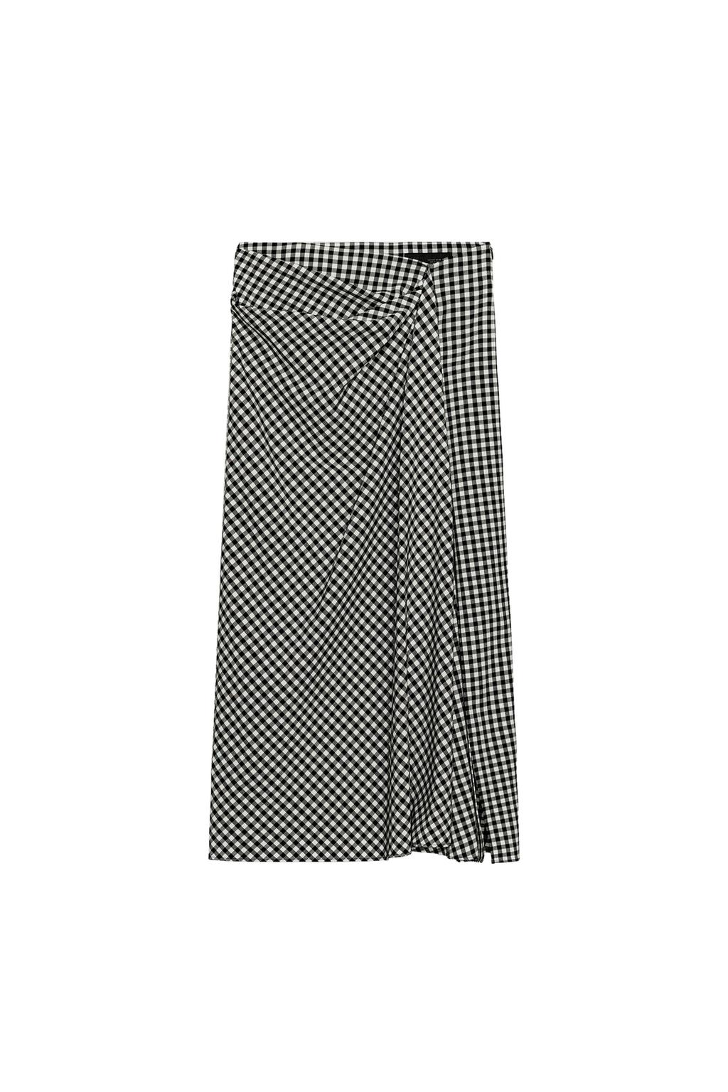 DRAPED GINGHAM SKIRT - image 3