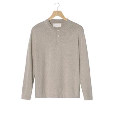 COTTON BLEND HENLEY JUMPER - Sand / Marl by Zara