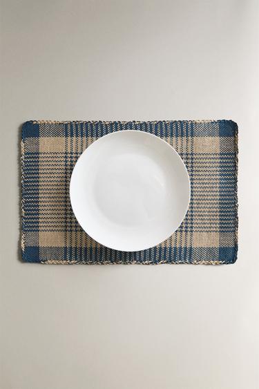CHECKED PAPER PLACEMAT - Blue by Zara - Image 4