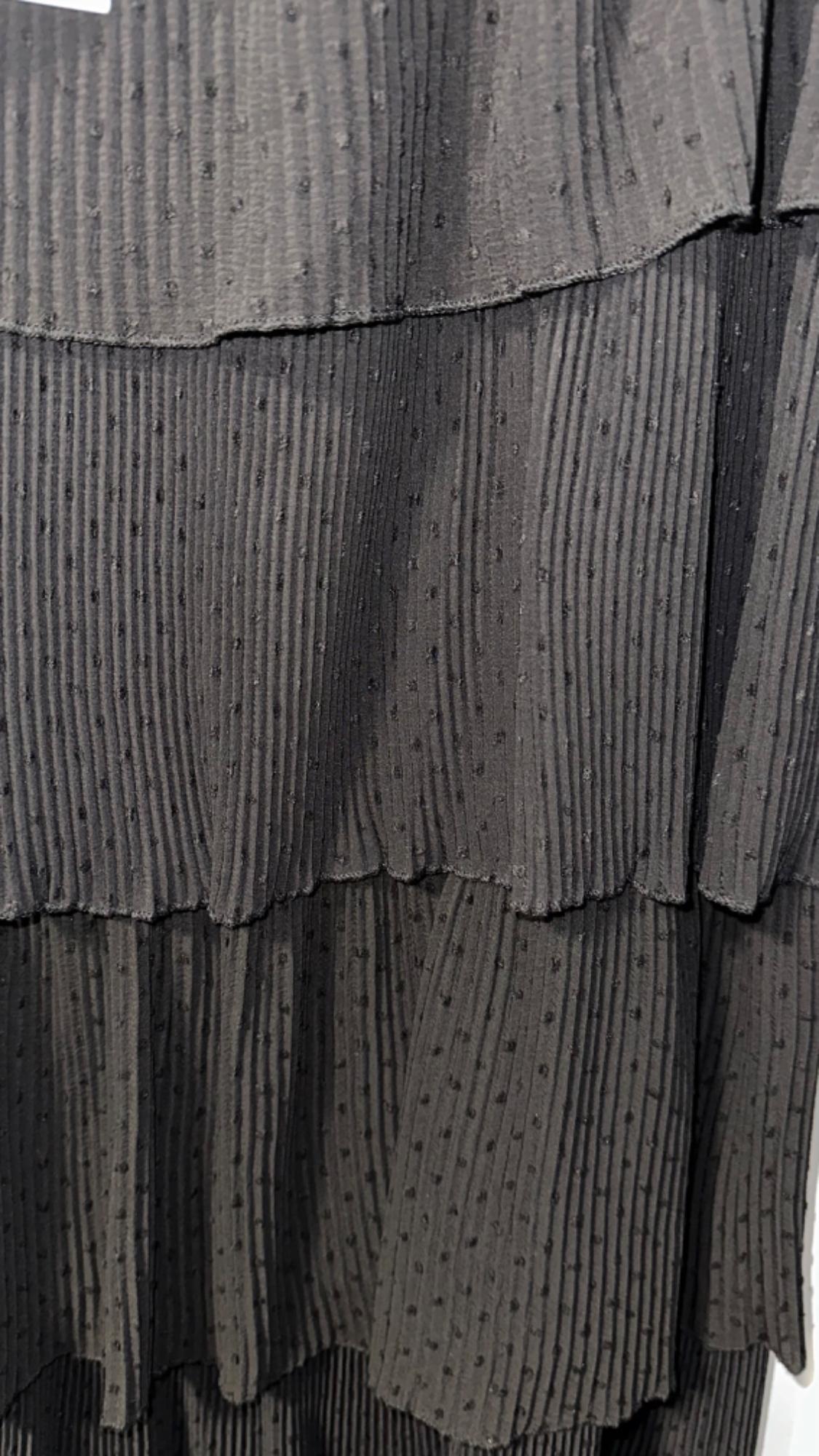 DOTTED MESH SKIRT WITH RUFFLED HEM - Image 3