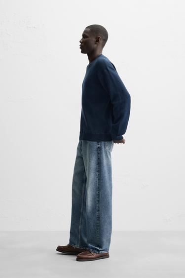 COTTON BLEND SWEATER - Navy blue by Zara - Image 3