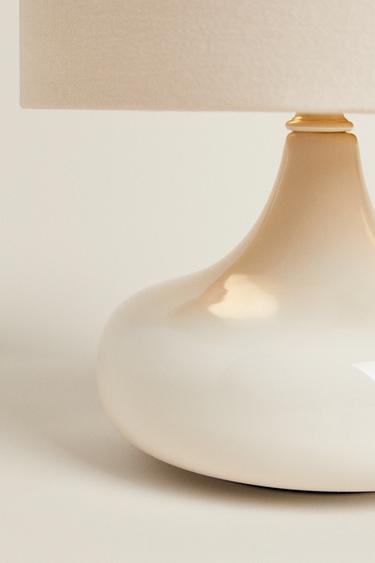 SMALL TABLE LAMP WITH CERAMIC BASE - Ecru by Zara - Image 4