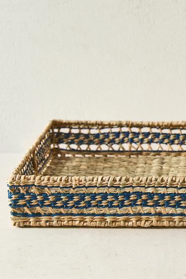 Zara SEAGRASS TRAY - Blue
