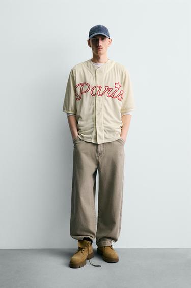 CAMISA  ESTRUCTURA BORDADO - Crudo de Zara - Imagen 0