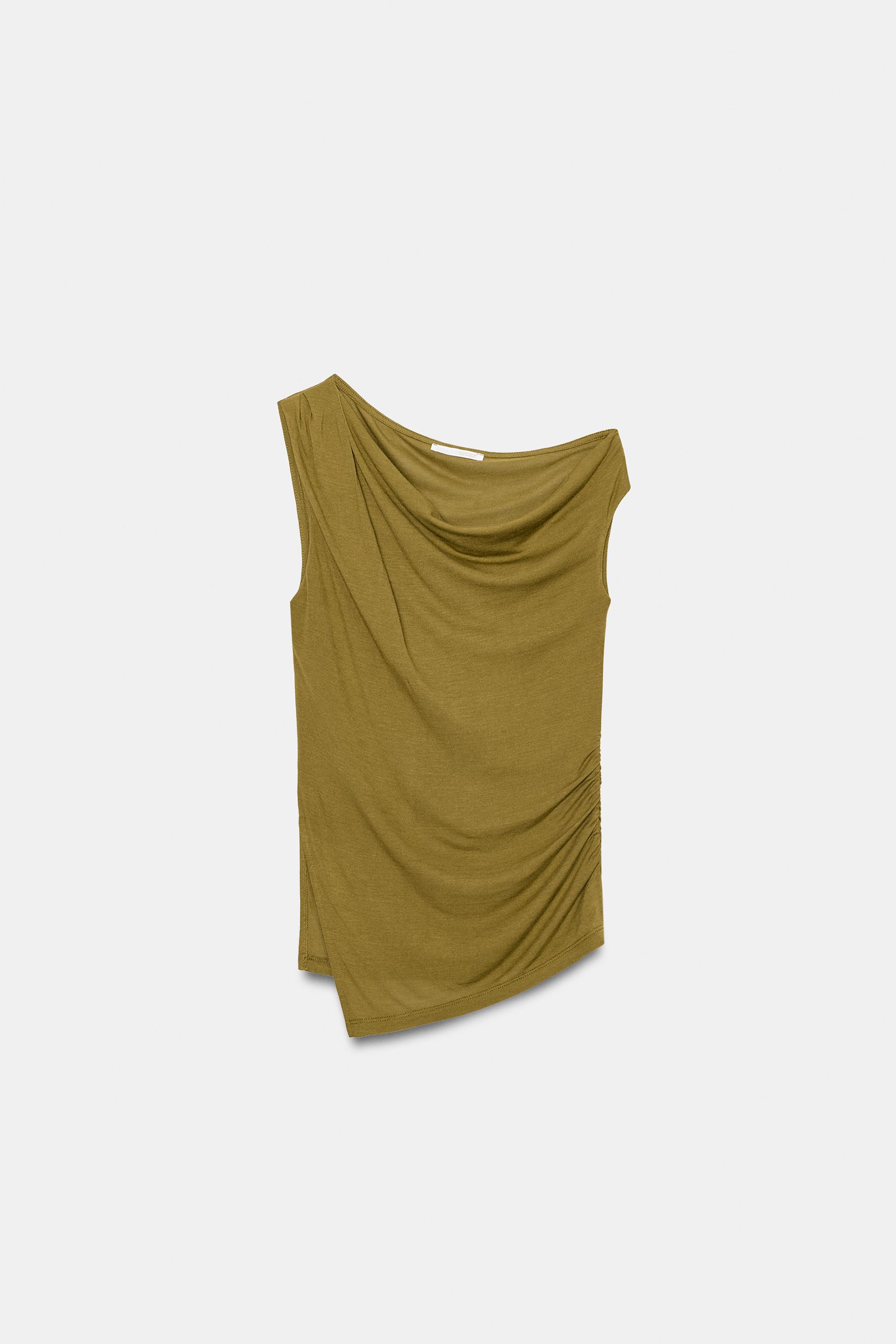 DRAPED ASYMMETRIC TOP - Sand / Marl | ZARA United States