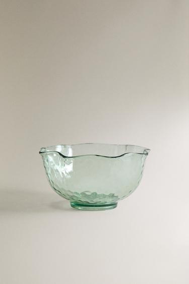 SKÅL I AKRYL MED UDHAMRET EFFEKT - grøn fra Zara - Billede 0