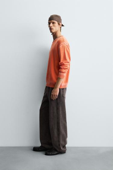 WASHED COTTON SWEATER - Orange by Zara - Image 3