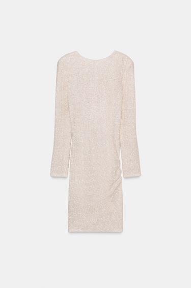ZW COLLECTION SEQUINNED MINI DRESS - White by Zara