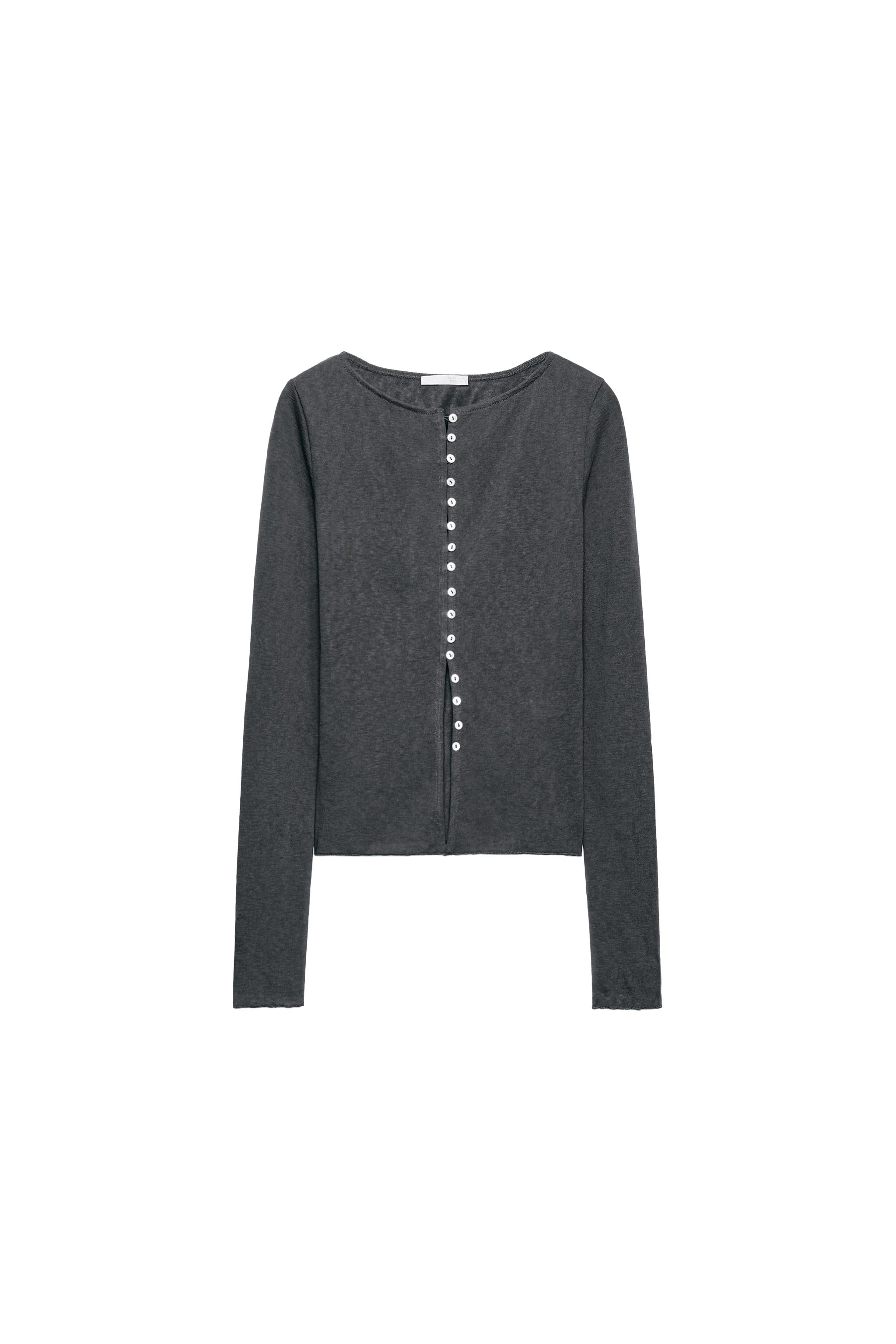 ラスティック ボタンTシャツ - エクリュ | ZARA Japan / 日本