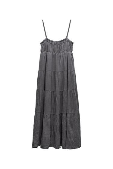 COTTON GAUZE MIDI DRESS