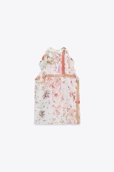 TOP À VOLANTS IMPRIMÉ FLORAL - Multicolore de Zara - Image 5