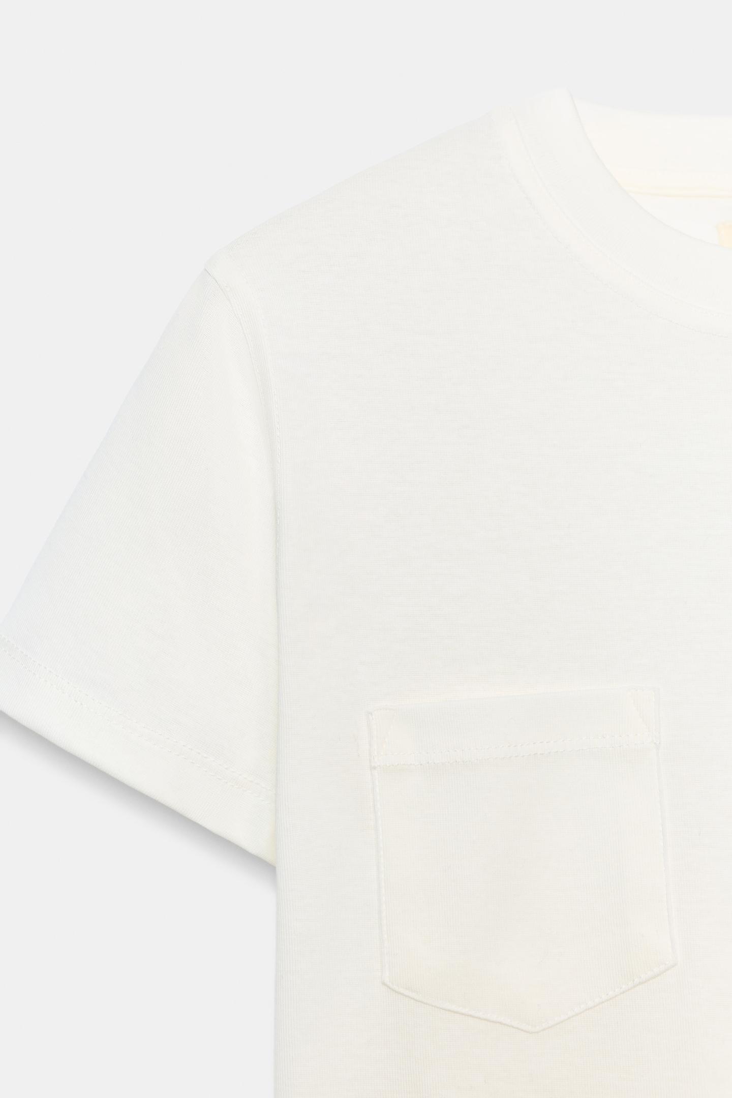 Женская футболка Zara Crew Neck, цвет: Устричный белый — фото 7