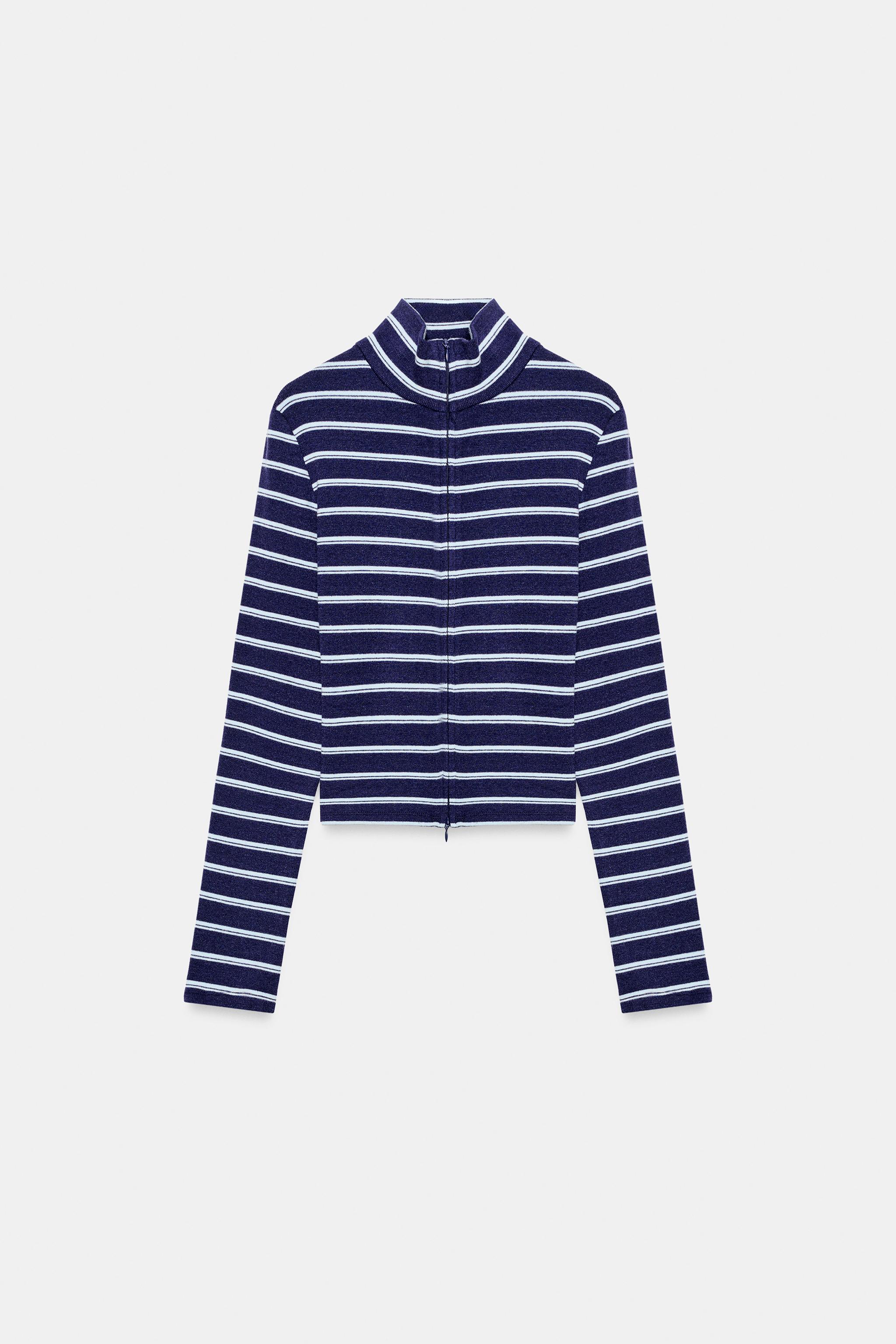 STRIPED ZIP JACKET