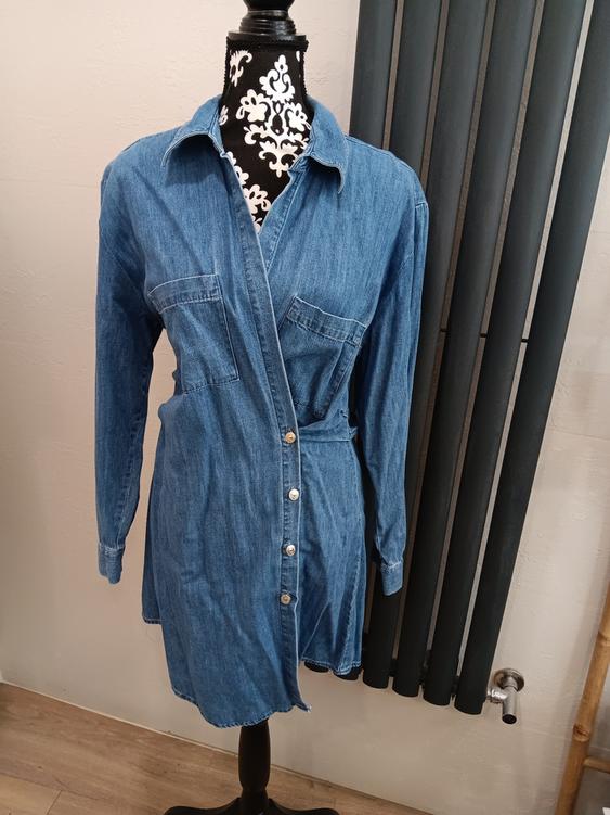 DENIM WRAP DRESS SECOND HAND