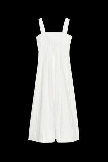 VESTIDO LARGO VIVOS ZW COLLECTION - Blanco de Zara - Imagen 0