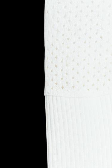 Zara POINTELLE TOP - Light ecru