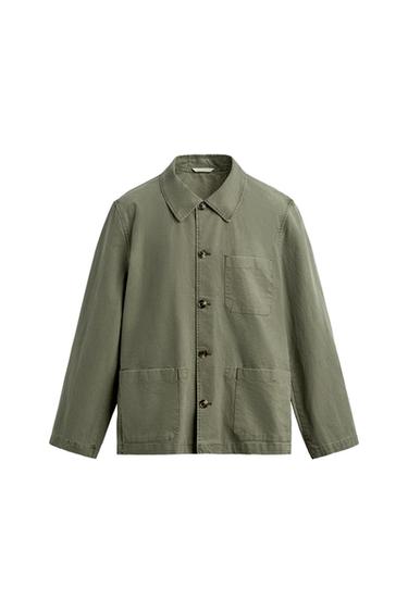 WASHED REGULAR FIT OVERSHIRT - washed green by Zara