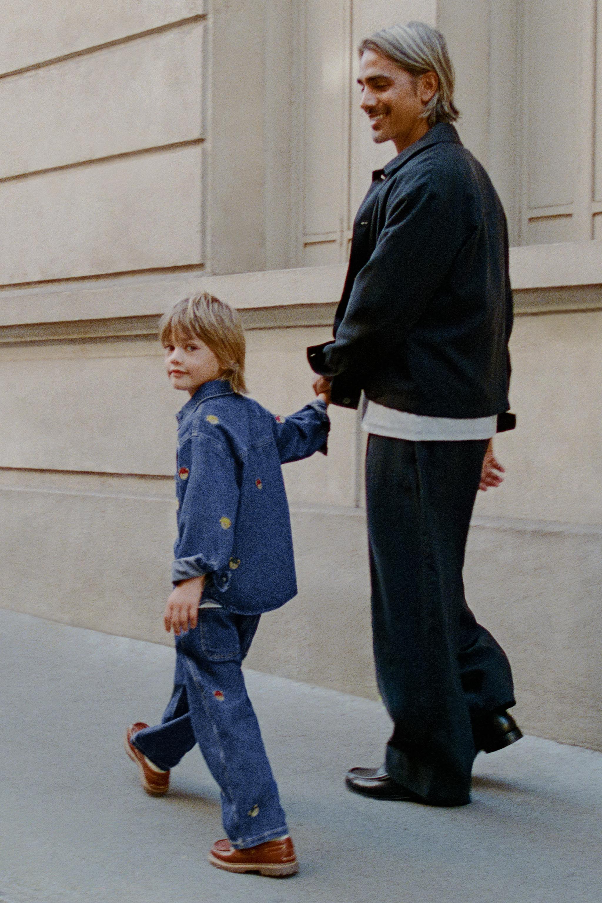 EMBROIDERED BEAR BALLOON JEANS — Indigo