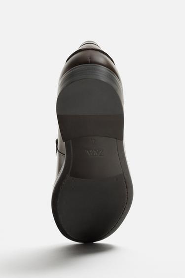 LEATHER PENNY LOAFERS - Brown by Zara - Image 5