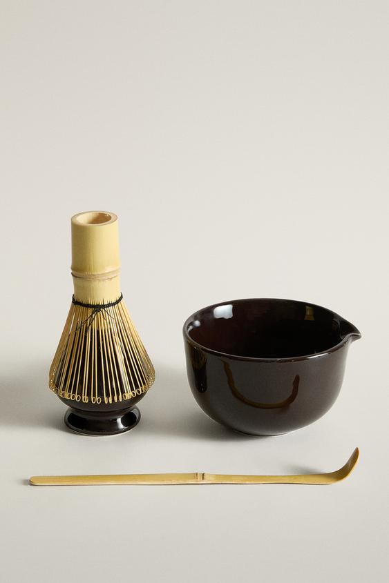 SERVICE À THÉ MATCHA EN GRÈS - Marron de Zara - Image 0